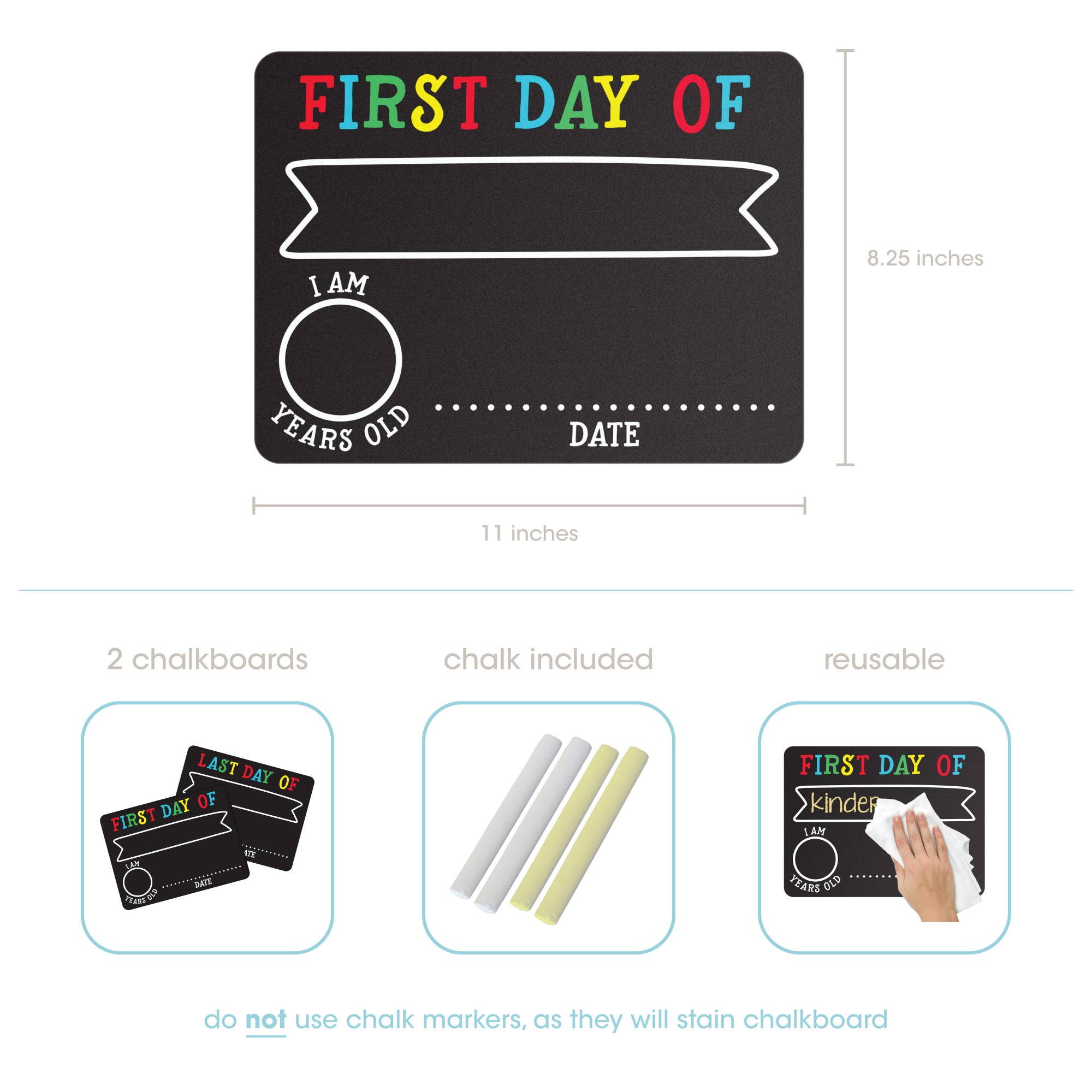 First And Last Day of School Photo Sharing Chalkboard Signs