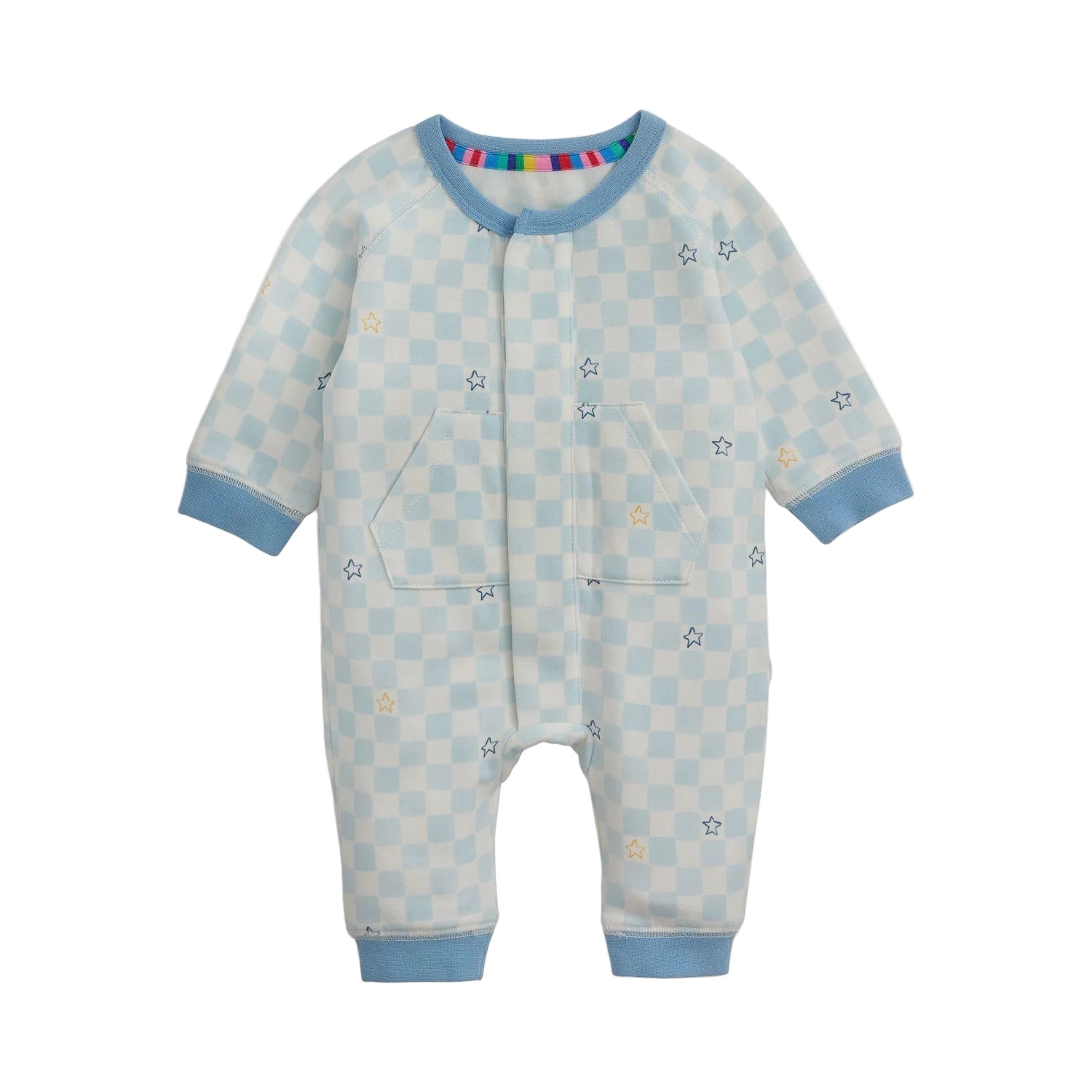 Magnetic Romper - Grey Checkerboard