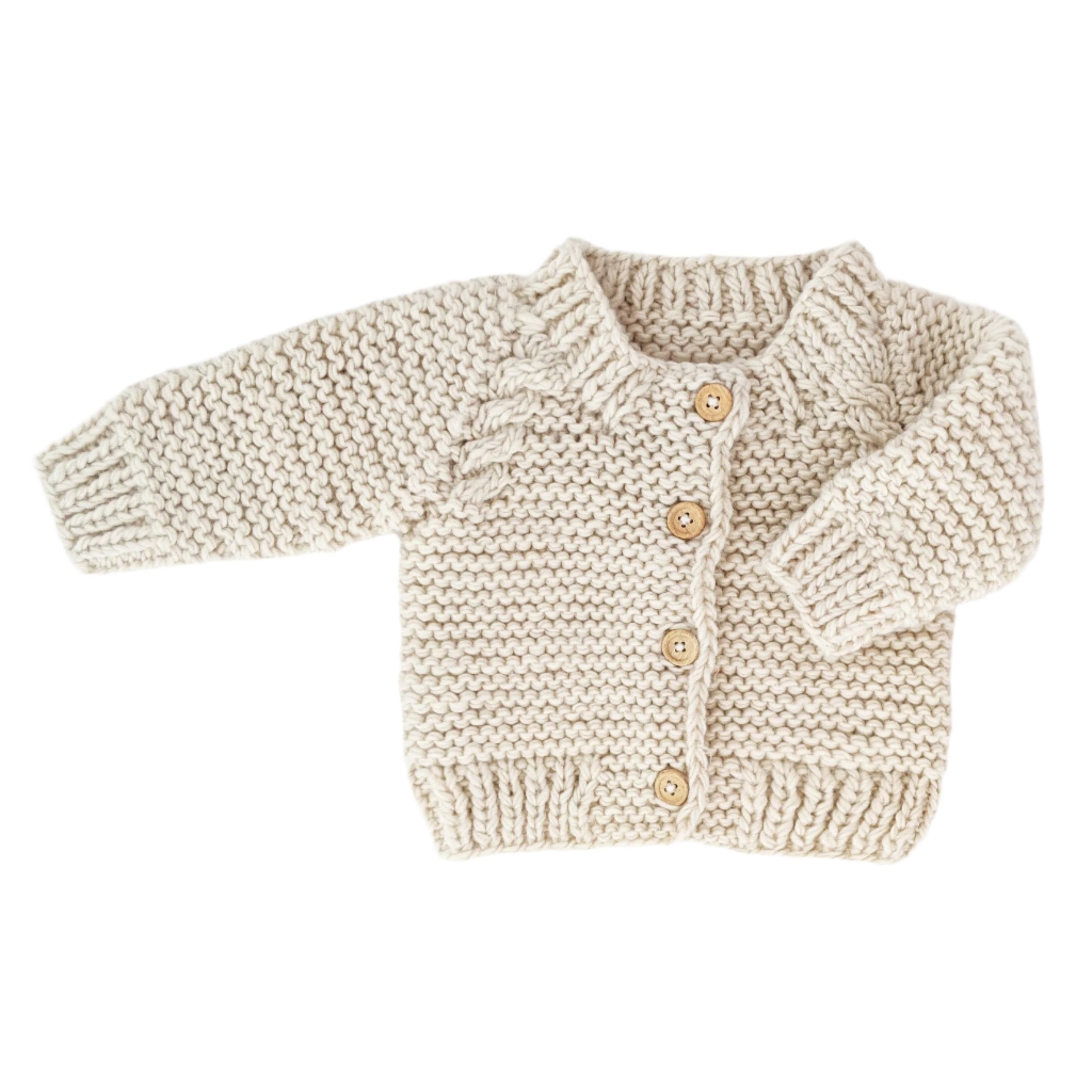 Natural Garter Stitch Cardigan Sweater Baby & Toddler