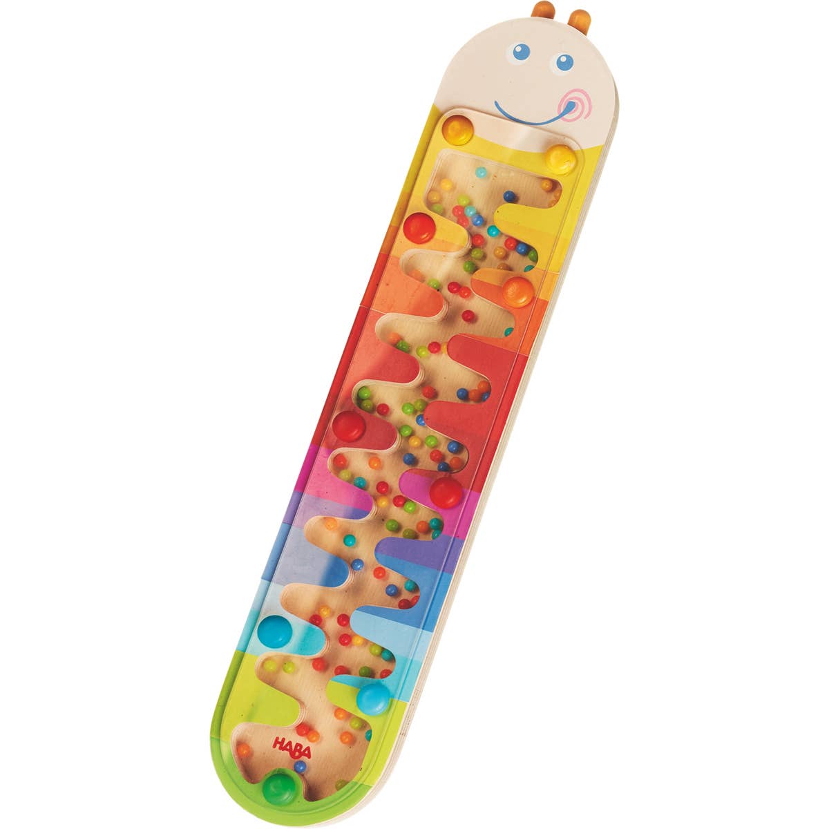 Rainmaker Wormy Musical Shaker – Wooden Sensory Baby Rattle