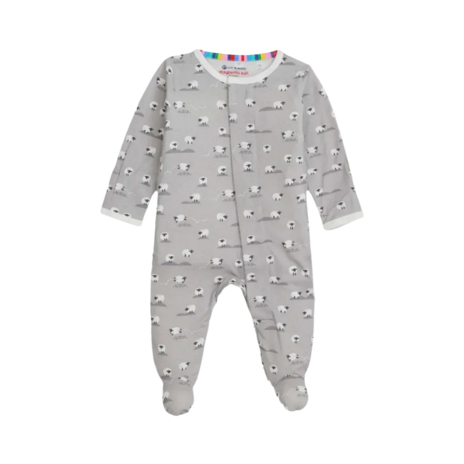 Baa Baa Baby One Magnetic Footie in Gray