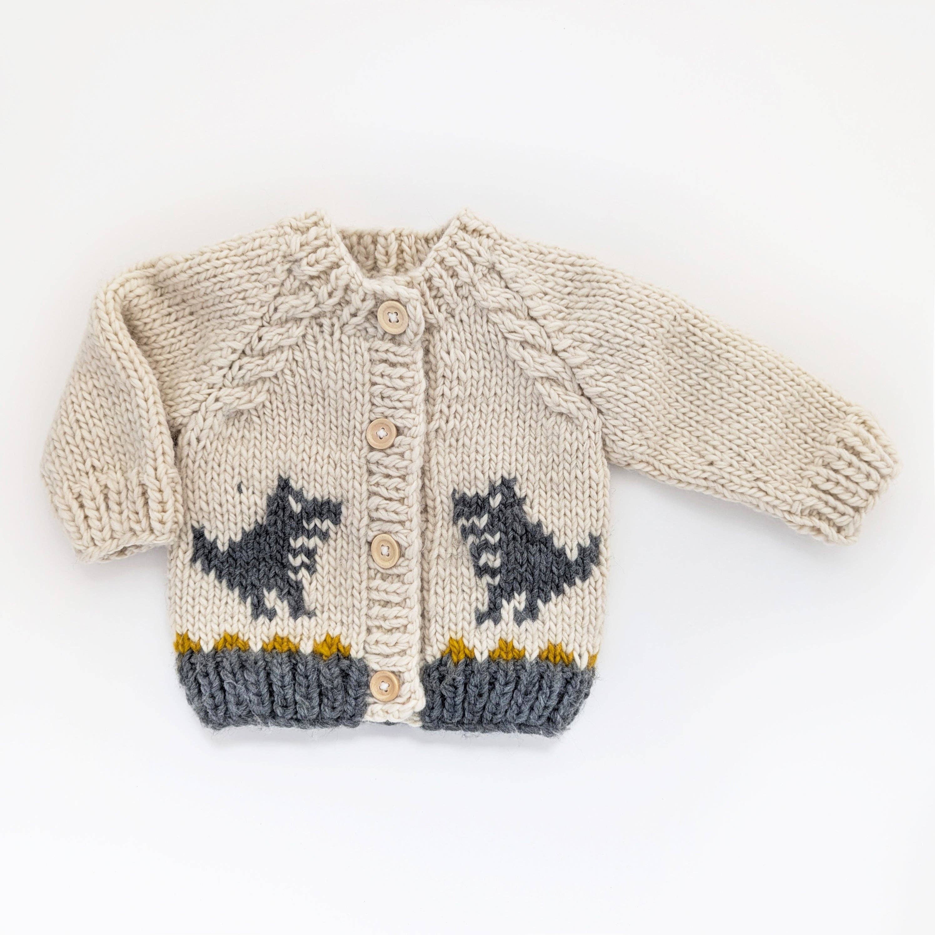 T-Rex Cardigan Sweater for Baby & Toddler due July