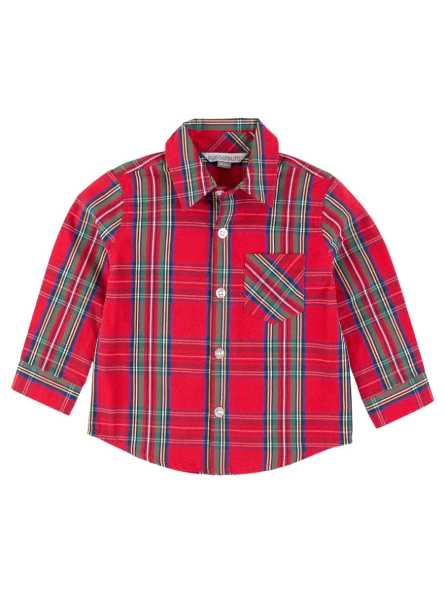 Tis the Season Plaid Long Sleeve Button Down