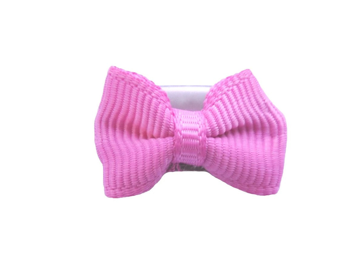 Mini Wisp Clip Tiny Tuxedo Baby Bow in Magenta