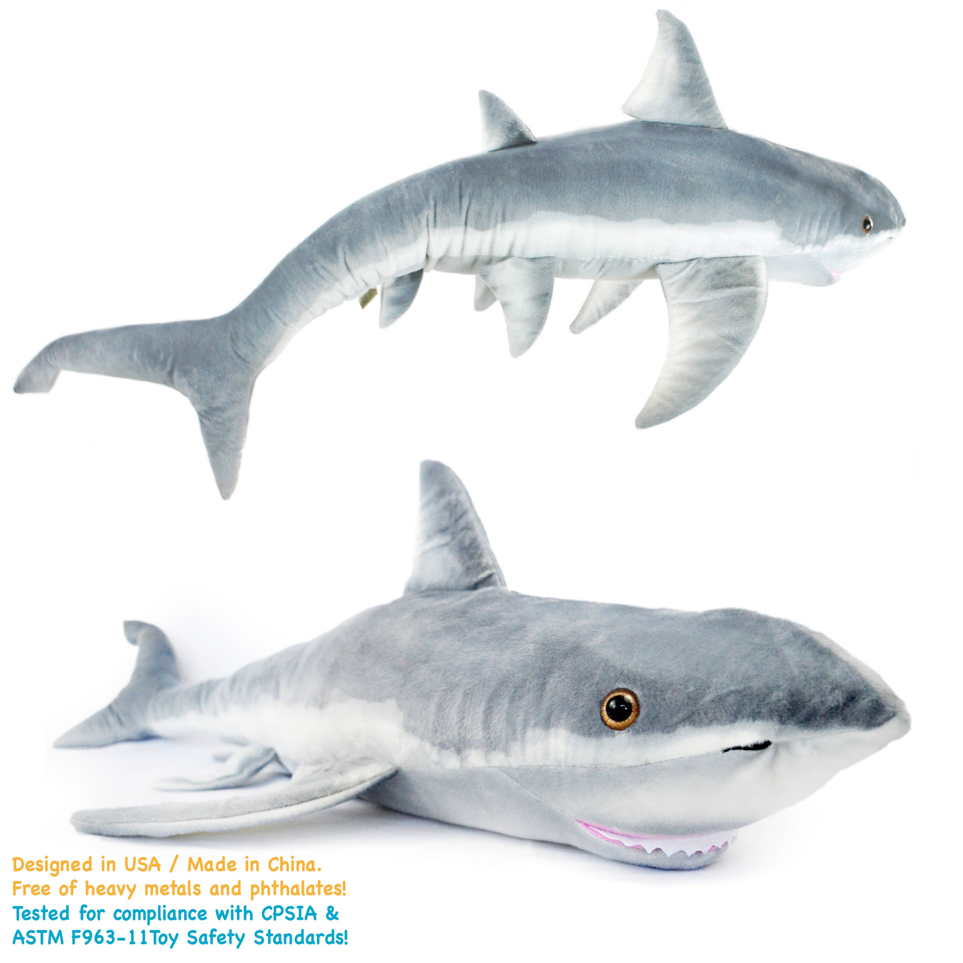 Kiki The Great White Shark- 52 Inch Stuffed Animal Plush