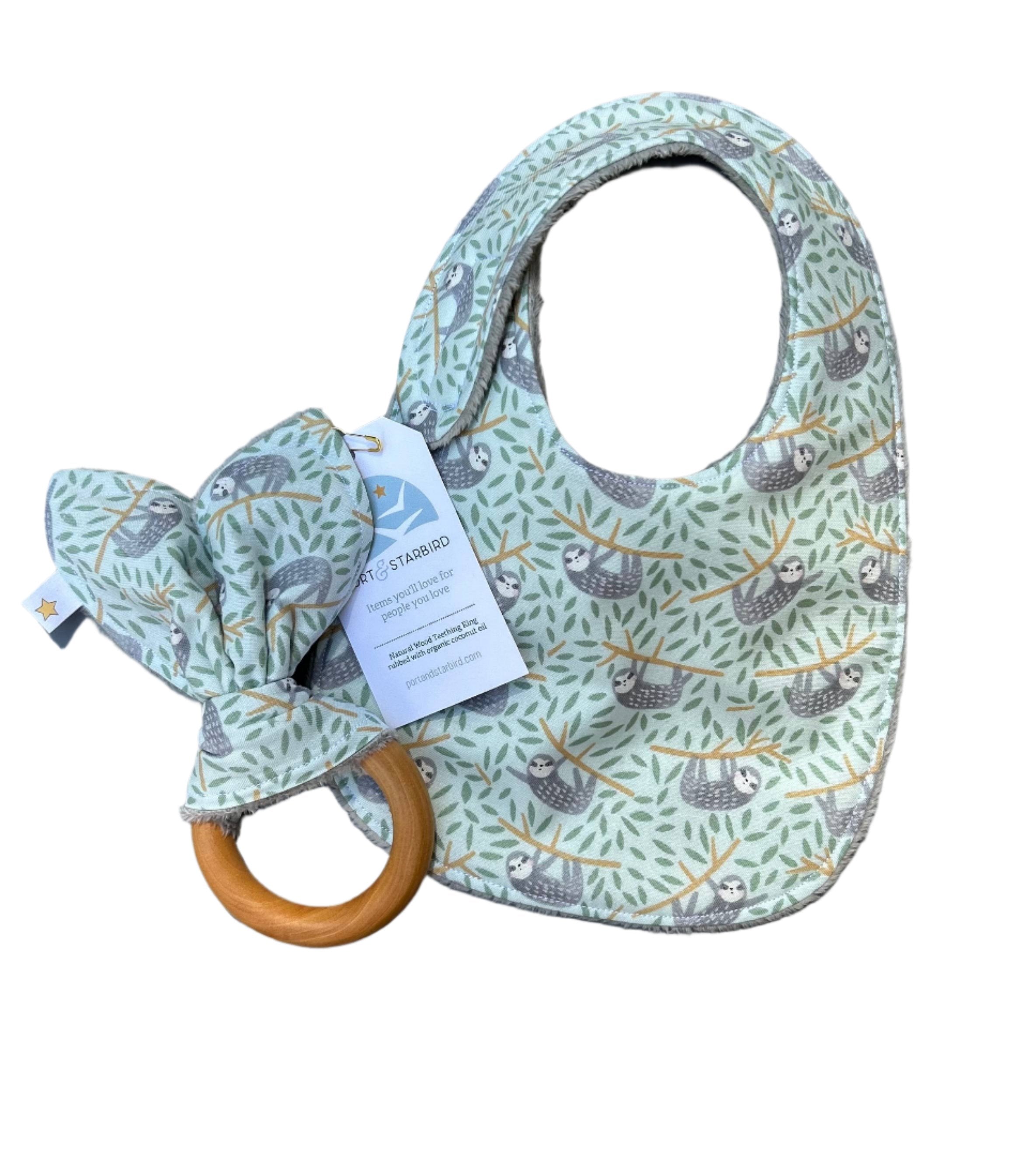 Just Hanging Around Sloth bib