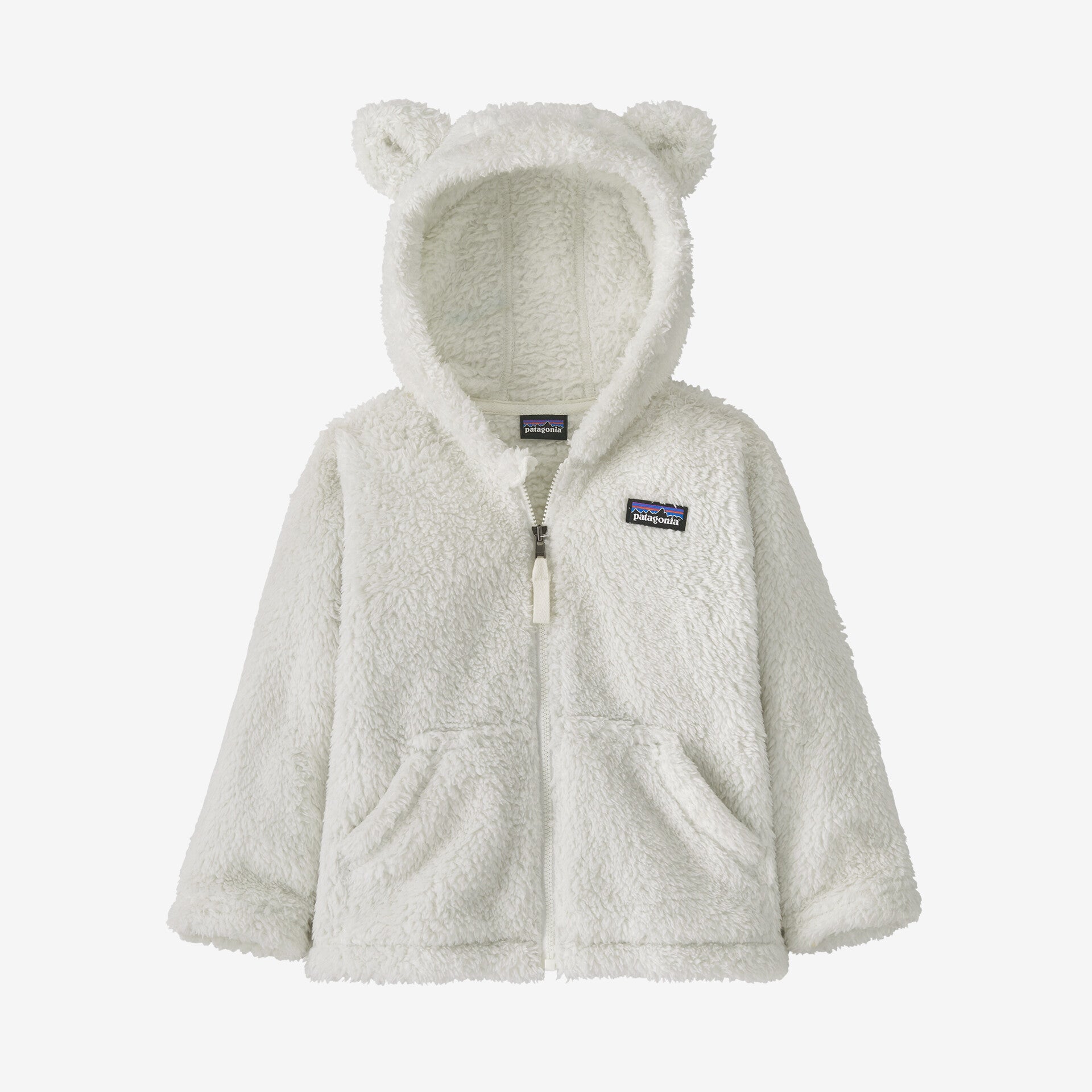 Baby Furry Friends Fleece Hoody in Birch White