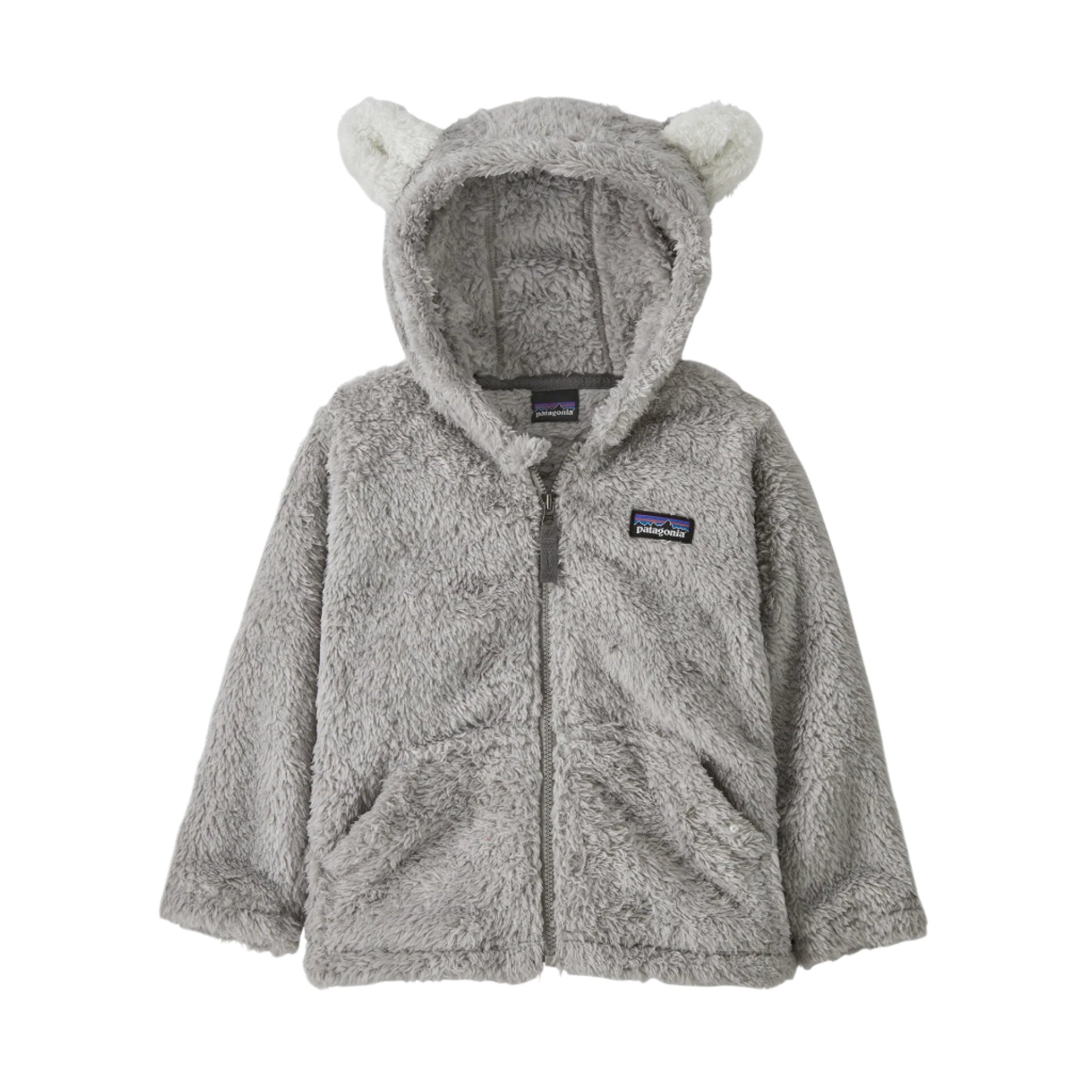 Baby Furry Friends Fleece Hoody in Salt Grey