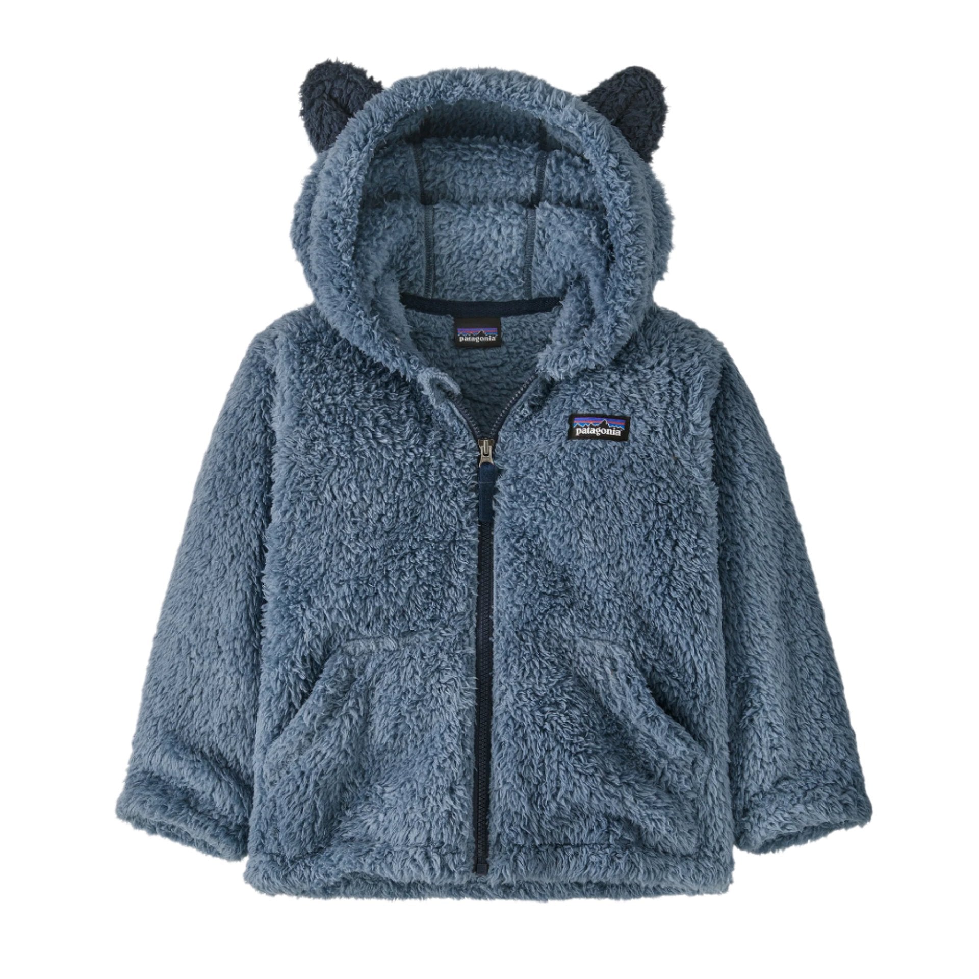 Baby Furry Friends Fleece Hoody in Utility Blue