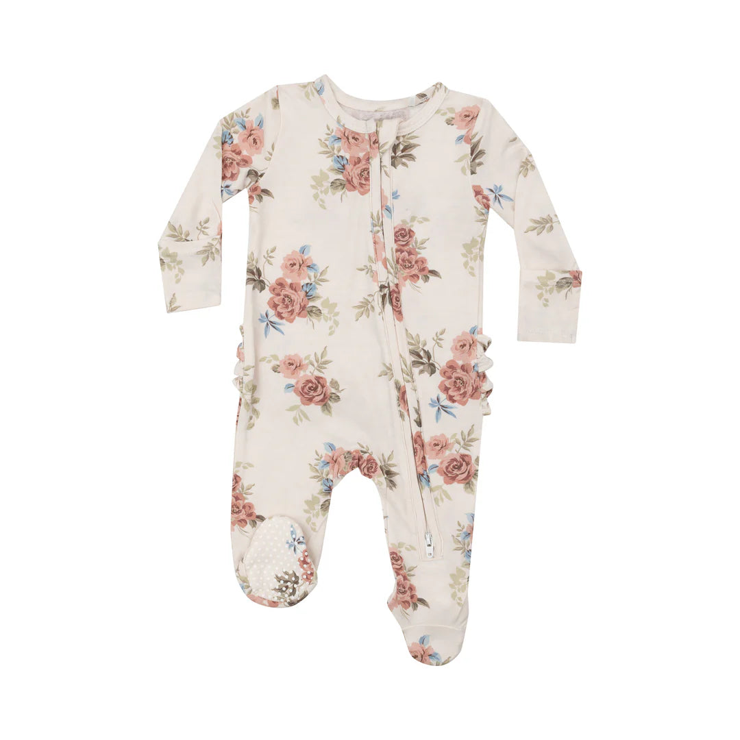 Romantic Roses 2 Way Zipper Footie