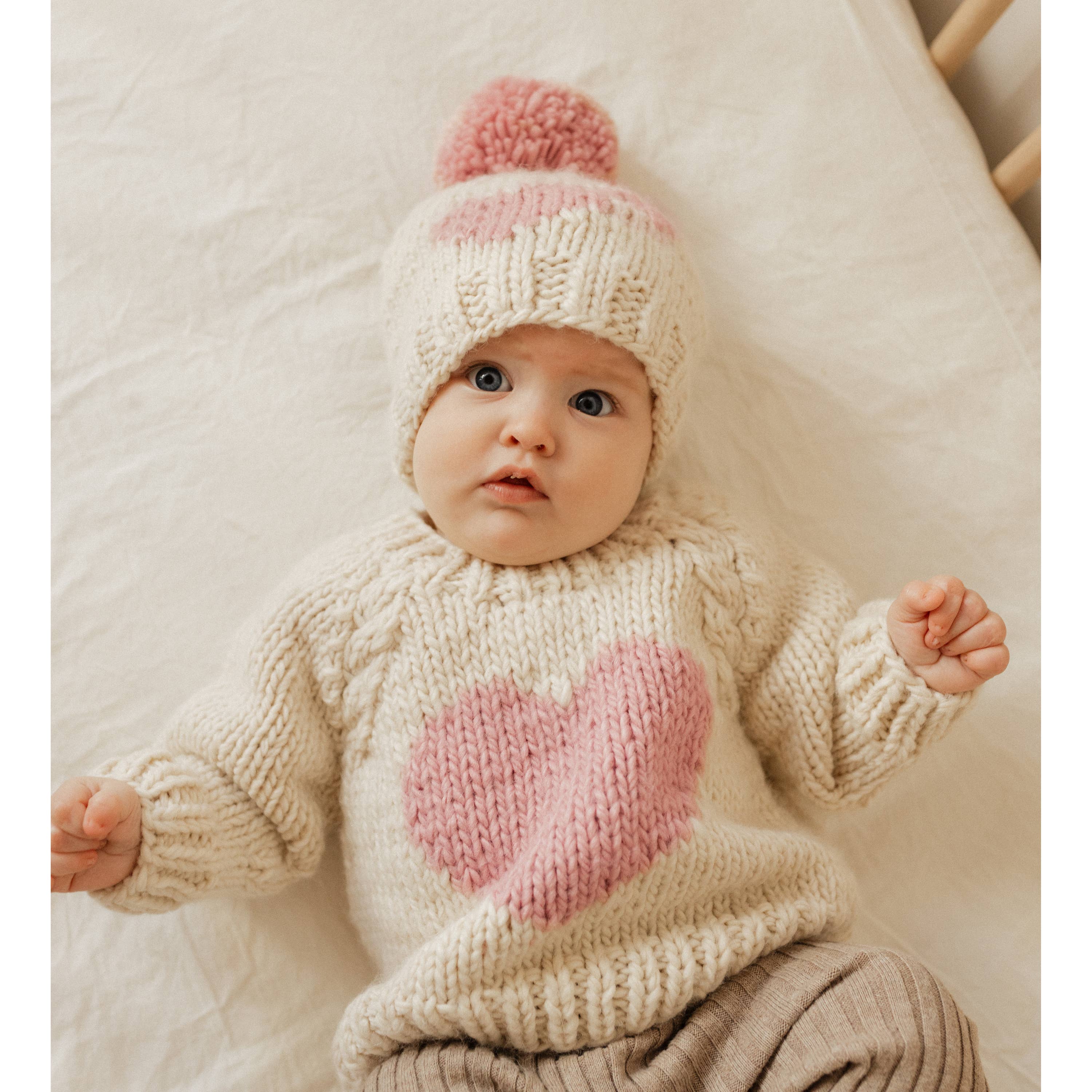 Sweetheart Knit Beanie Hat Rosy Baby & Kids