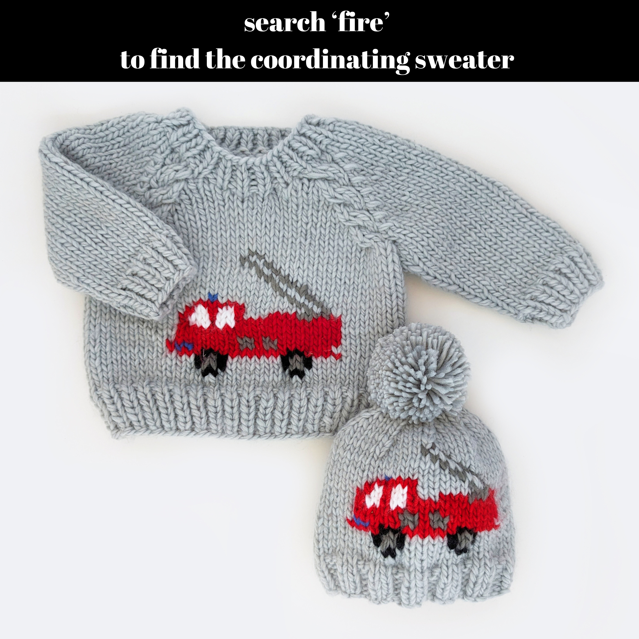 Fire Engine Beanie Hat Baby & Kids
