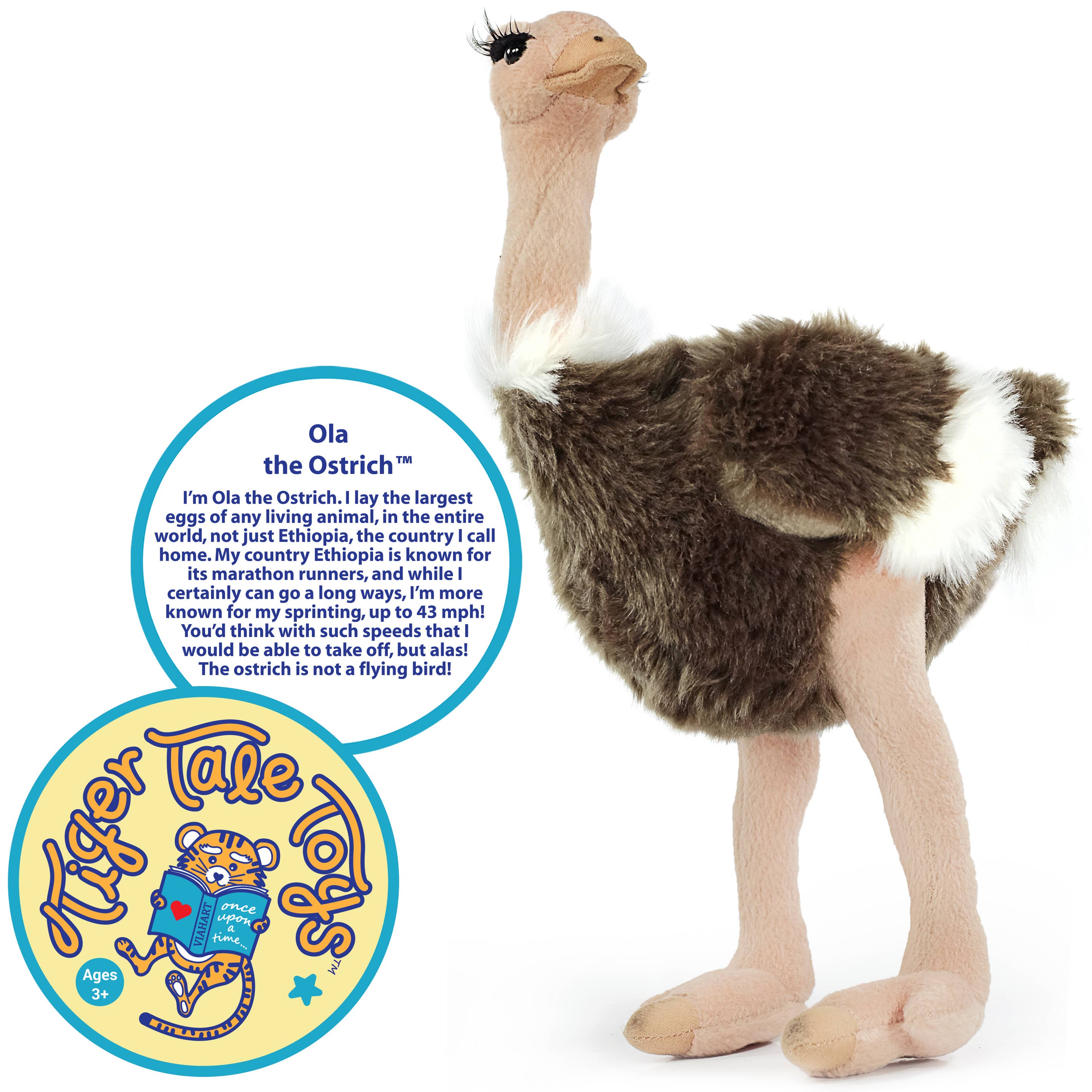 Ola The Ostrich - 12 Inch Stuffed Animal Plush