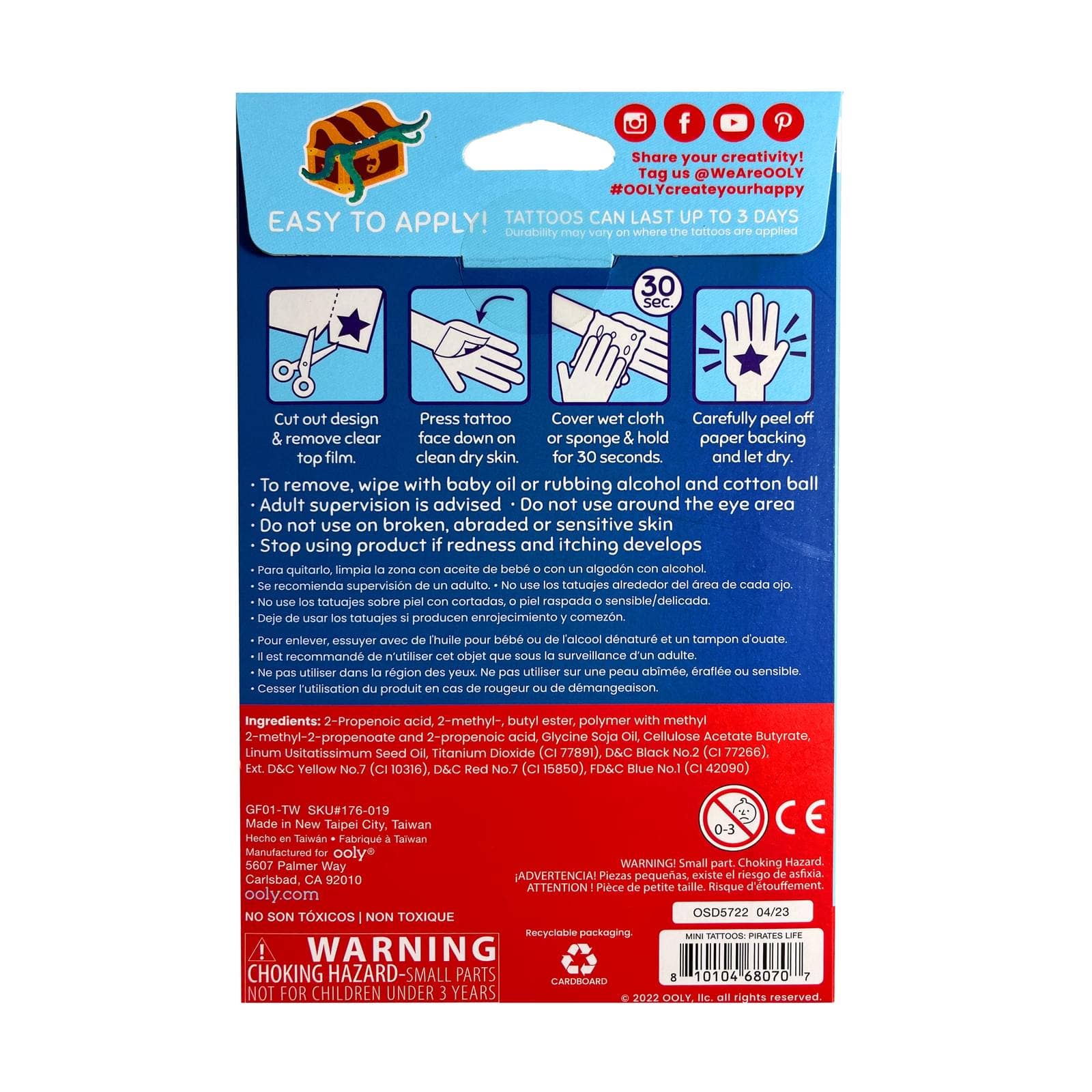 Mini Temporary Tattoos - Pirate's Life