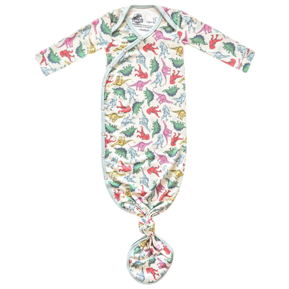 Dinosaurs of Jurassic Newborn Knotted Gown