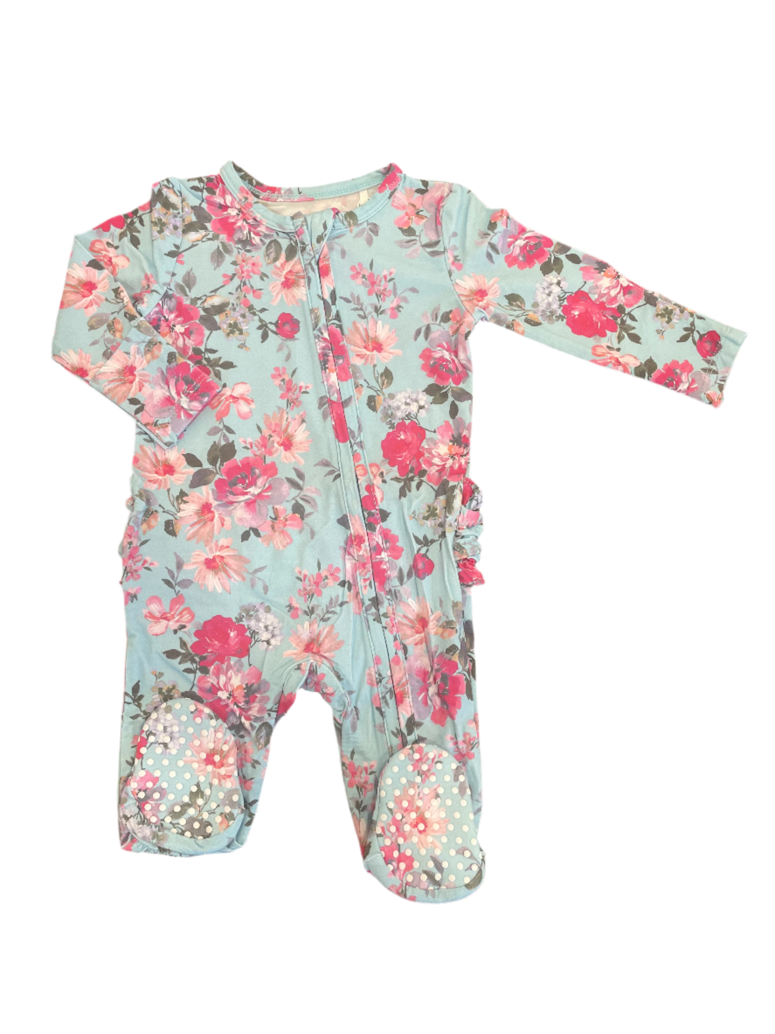 Charlotte Floral Zippered Footie
