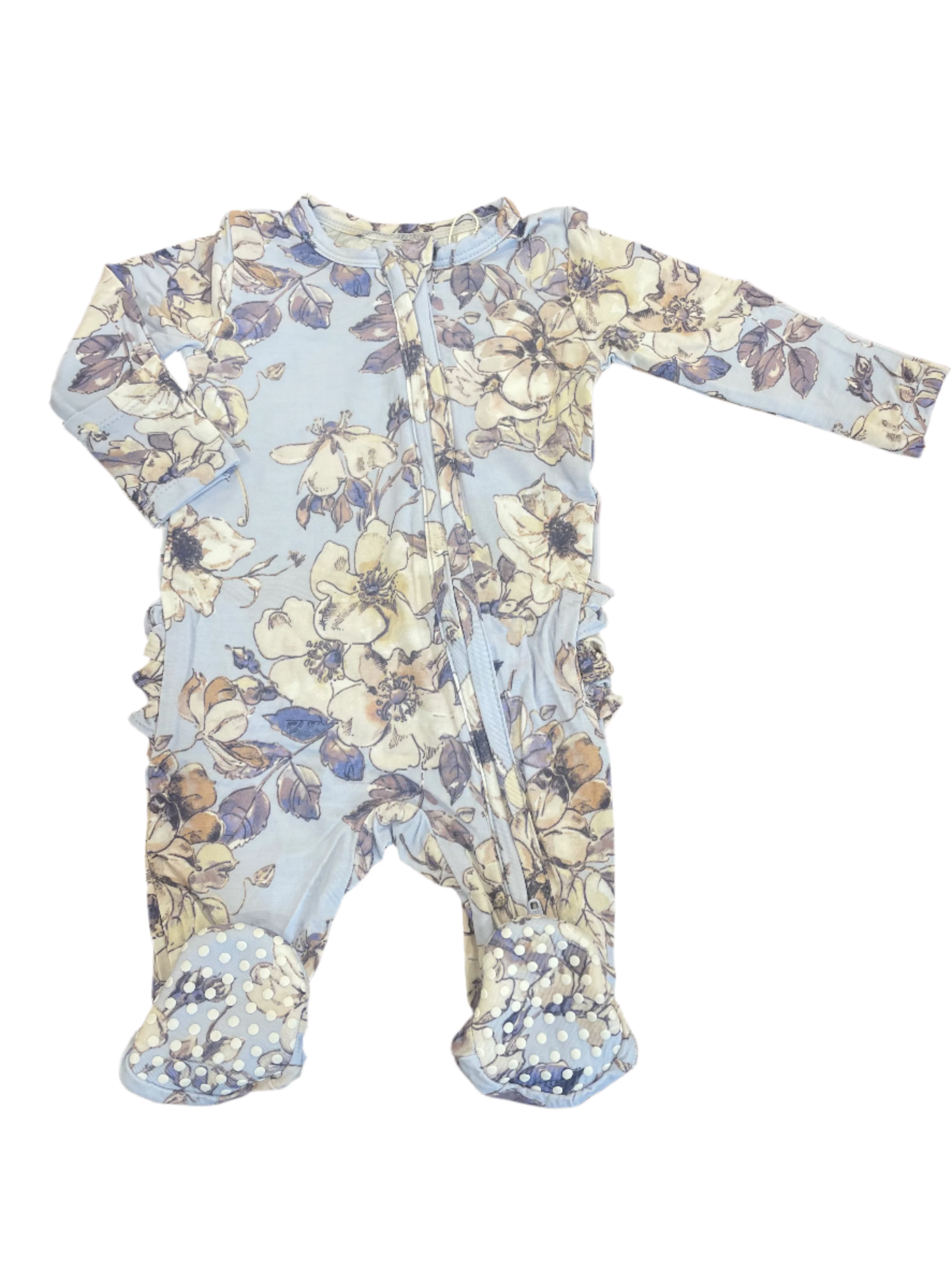 Woodrose Zippered Footie