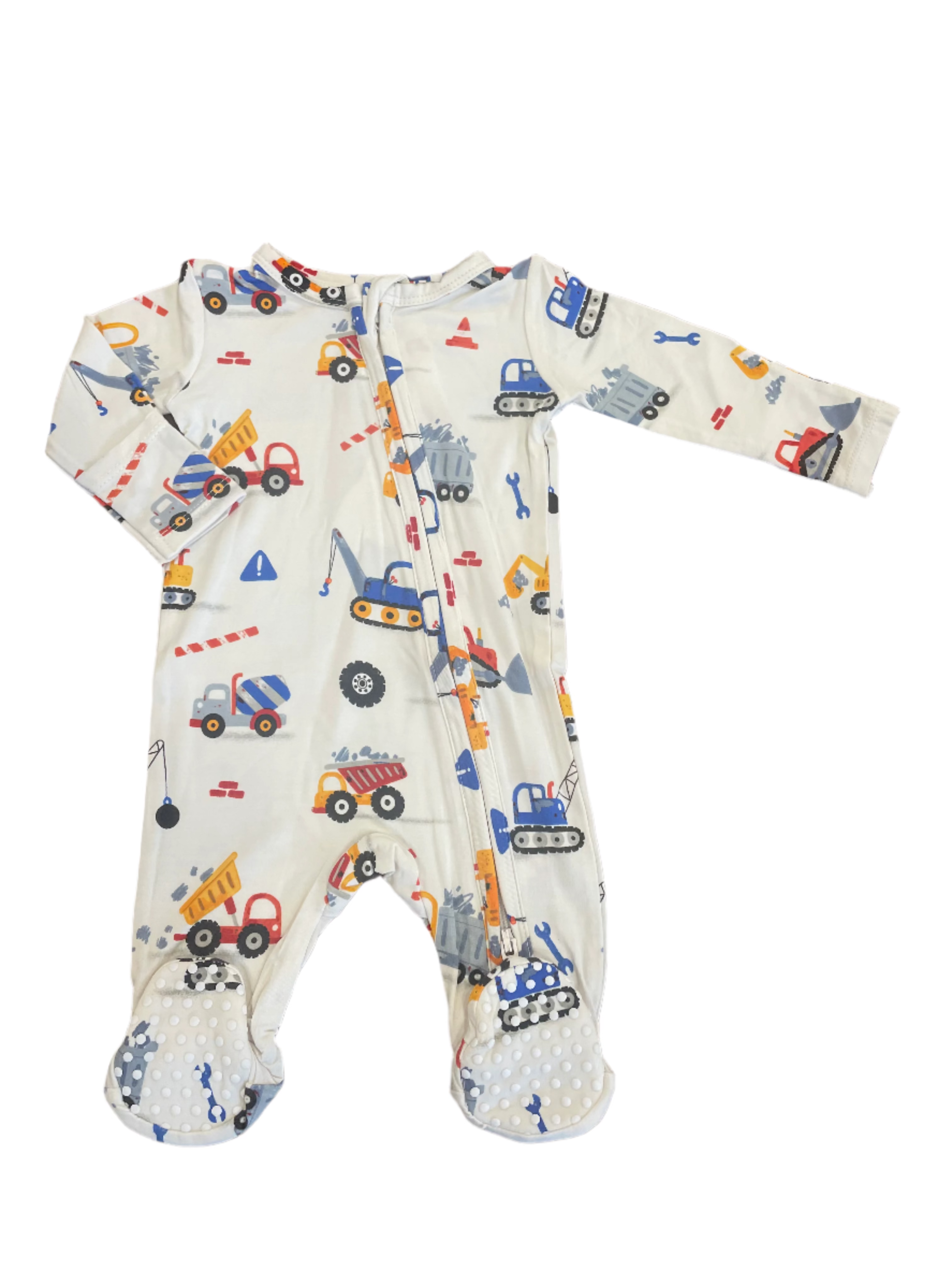 Crayon Construction Zippered Footie