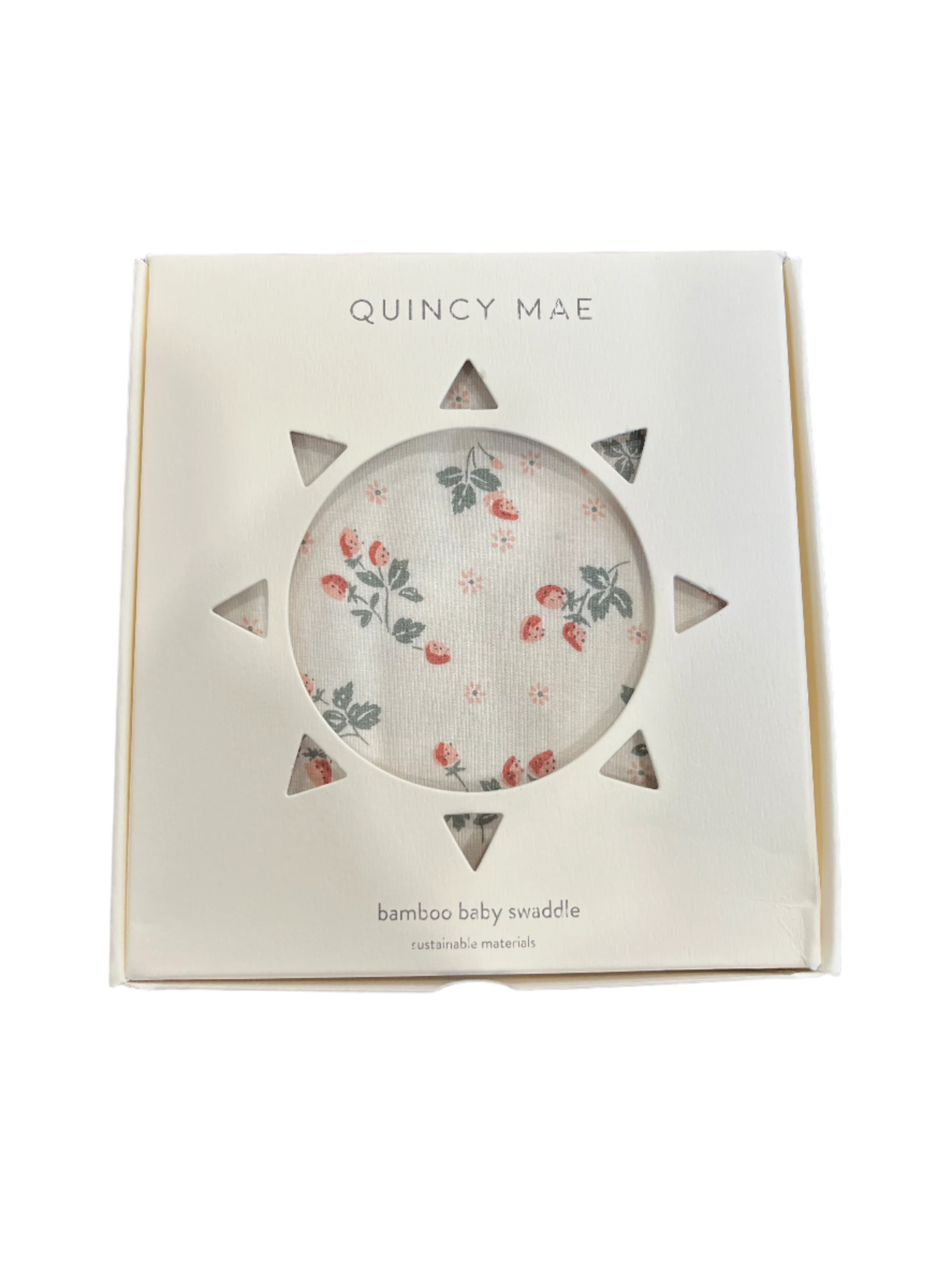 Quincy Mae Bamboo Baby Swaddle in Strawberries