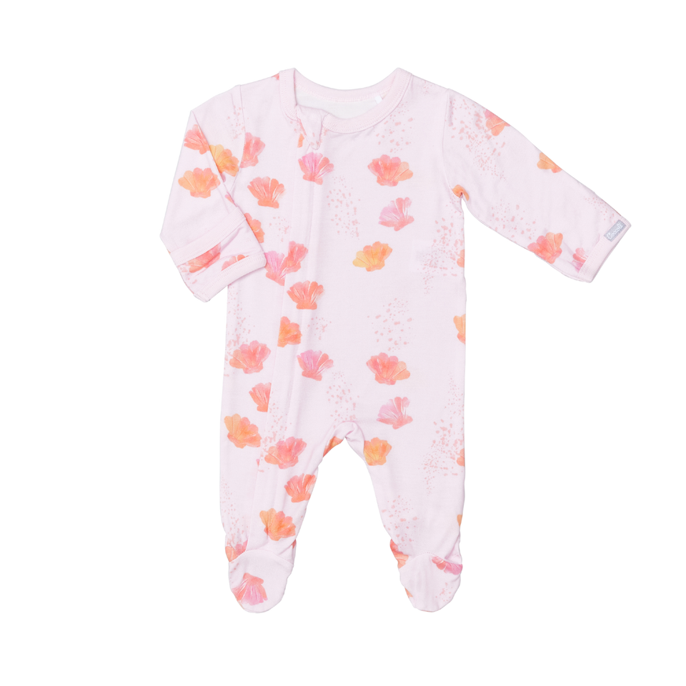 Coccoli Zipper Footie in Seashells