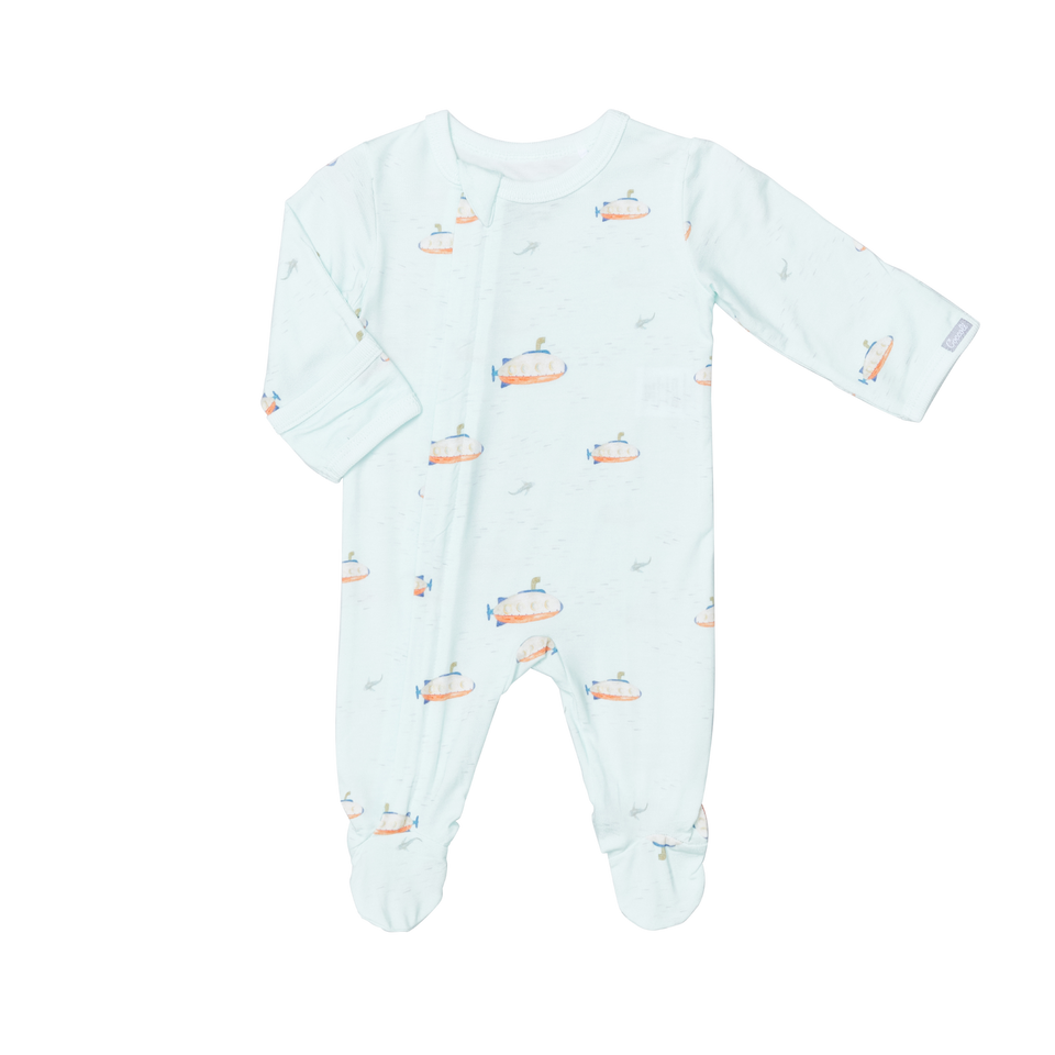 Coccoli Zipper Footie in Submarine