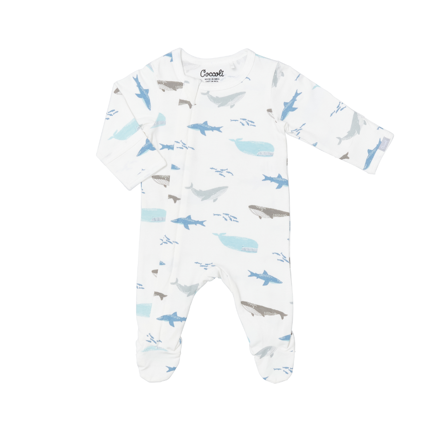 Coccoli Zipper Footie in Ocean Life