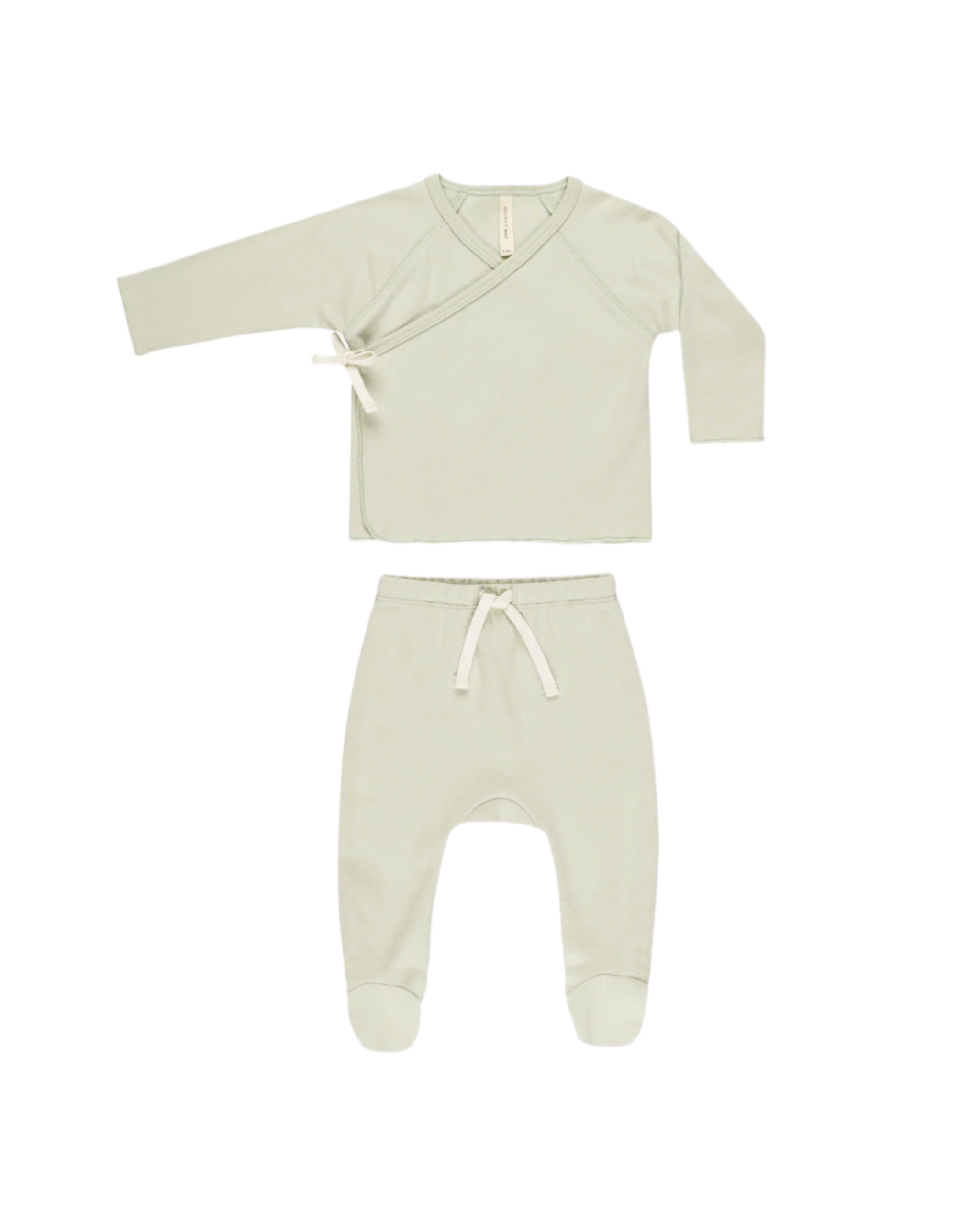 Wrap Top + Footed Pant | Sage