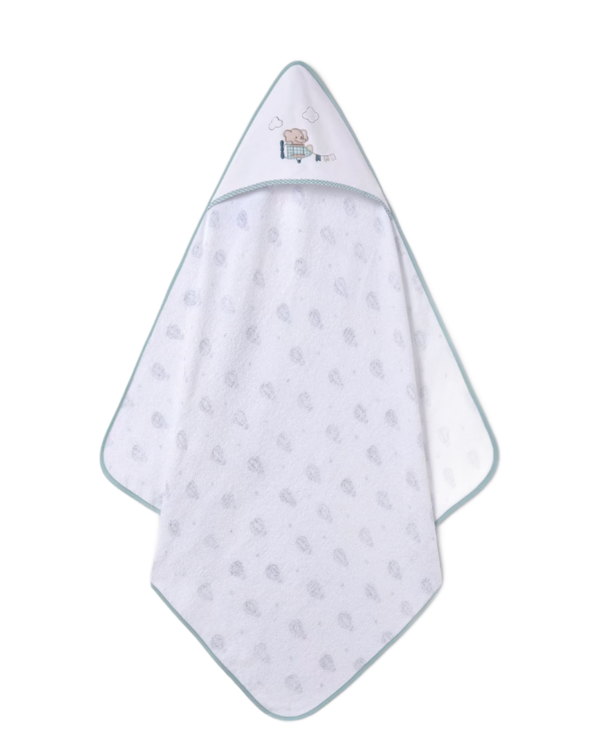 Baby Hooded Towel with Elephant in Airplane