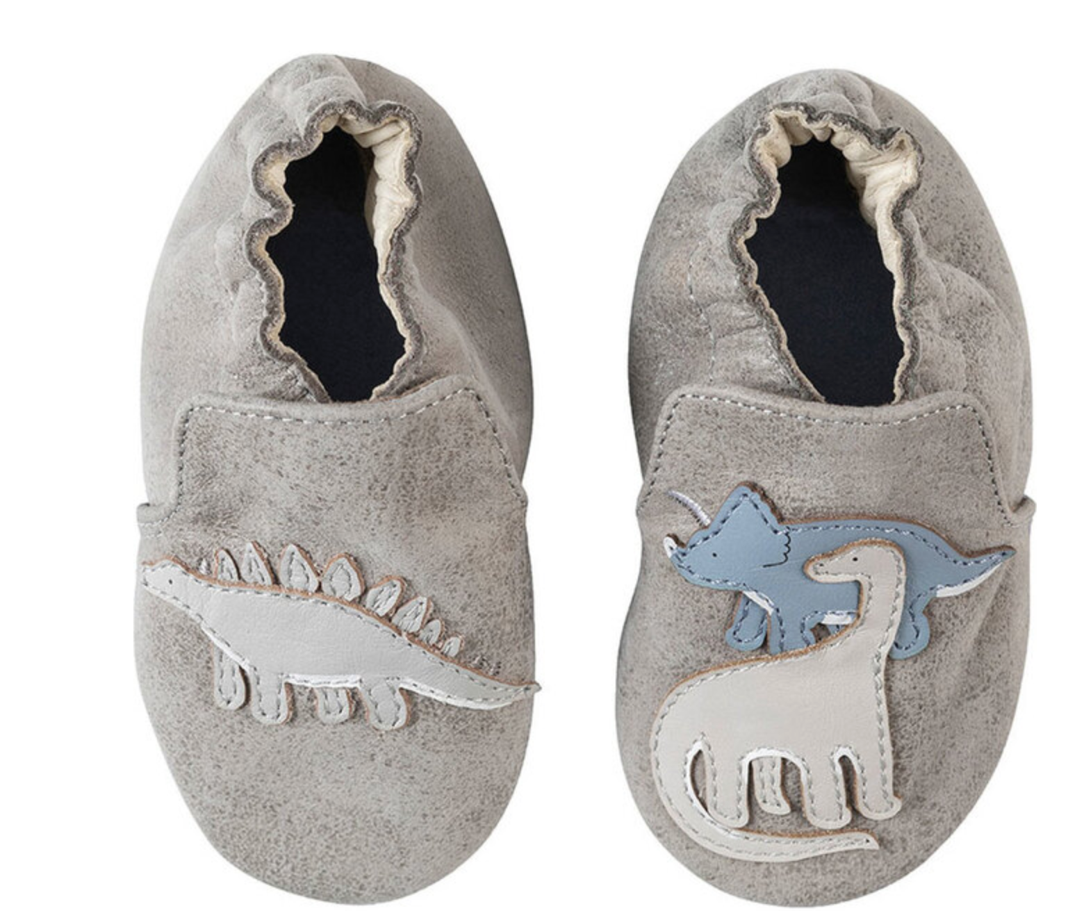 Ramsey Grey Dinosaur Soft Sole Shoes
