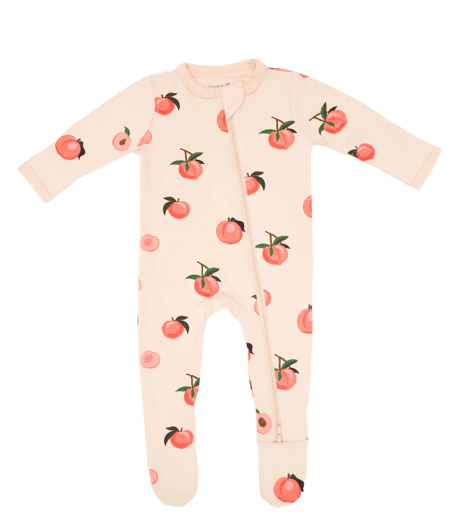 Peach Zippered Footie