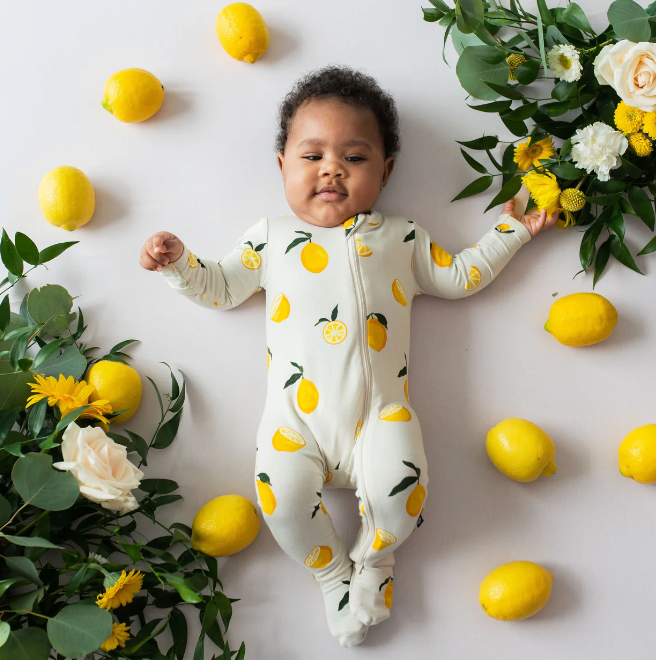 Lemon Zippered Footie