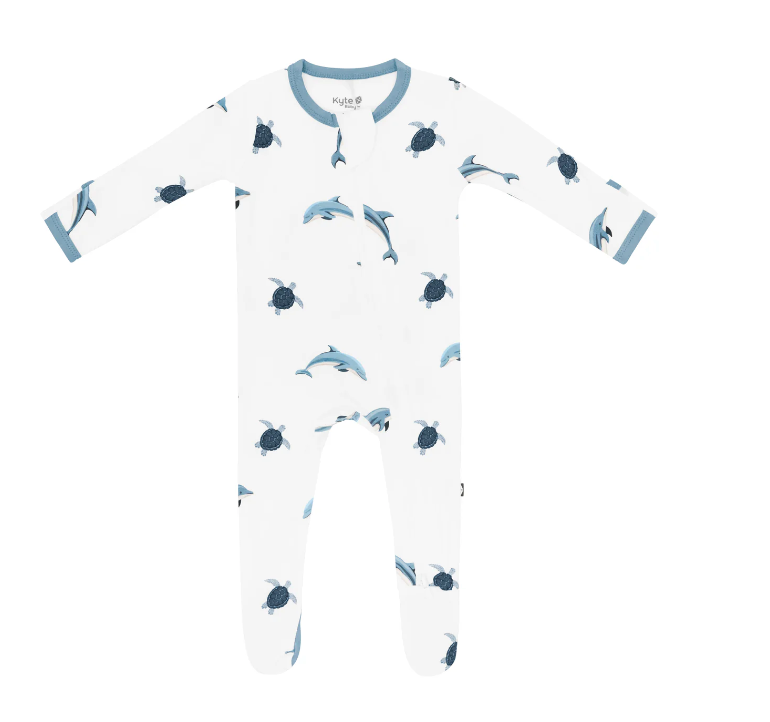 Zippered Footie In dolphin
