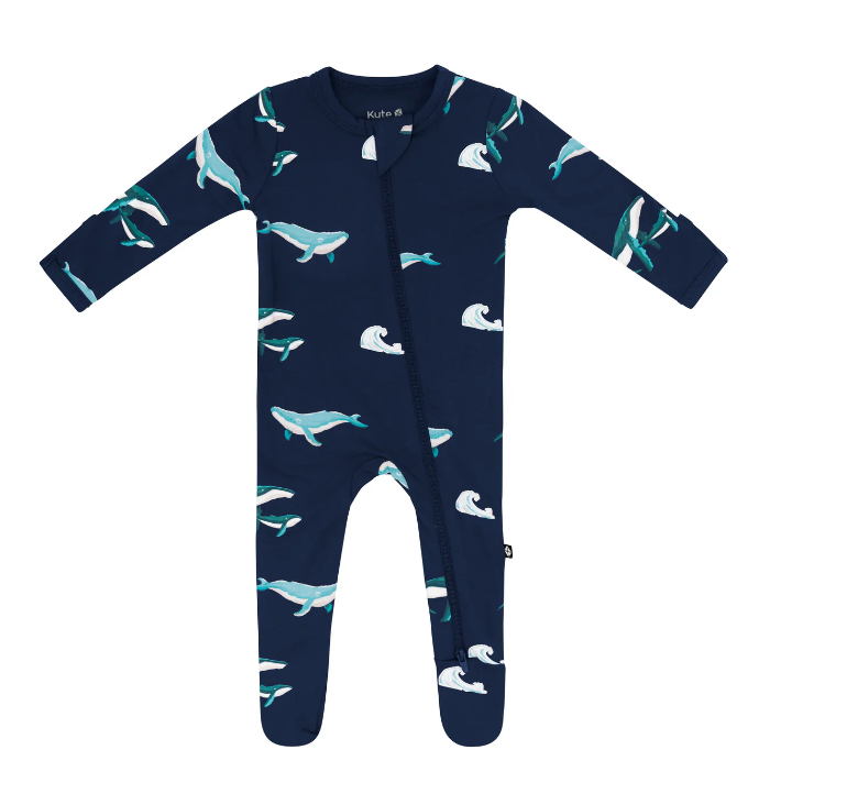 Zippered Footie In Whales