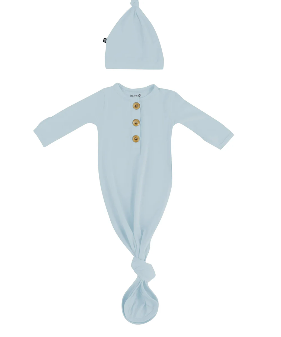 Knotted Gown with Hat Set in Blue