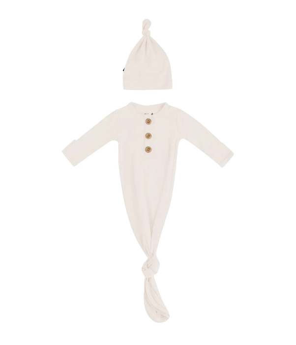 Knotted Gown with Hat Set in Oat