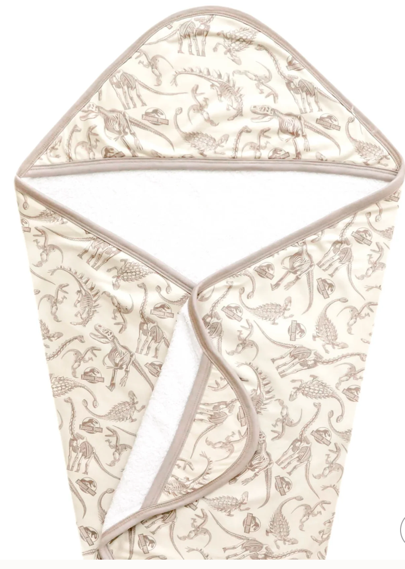 Premium Baby Knit Hooded Towel - Jurassic Fossils