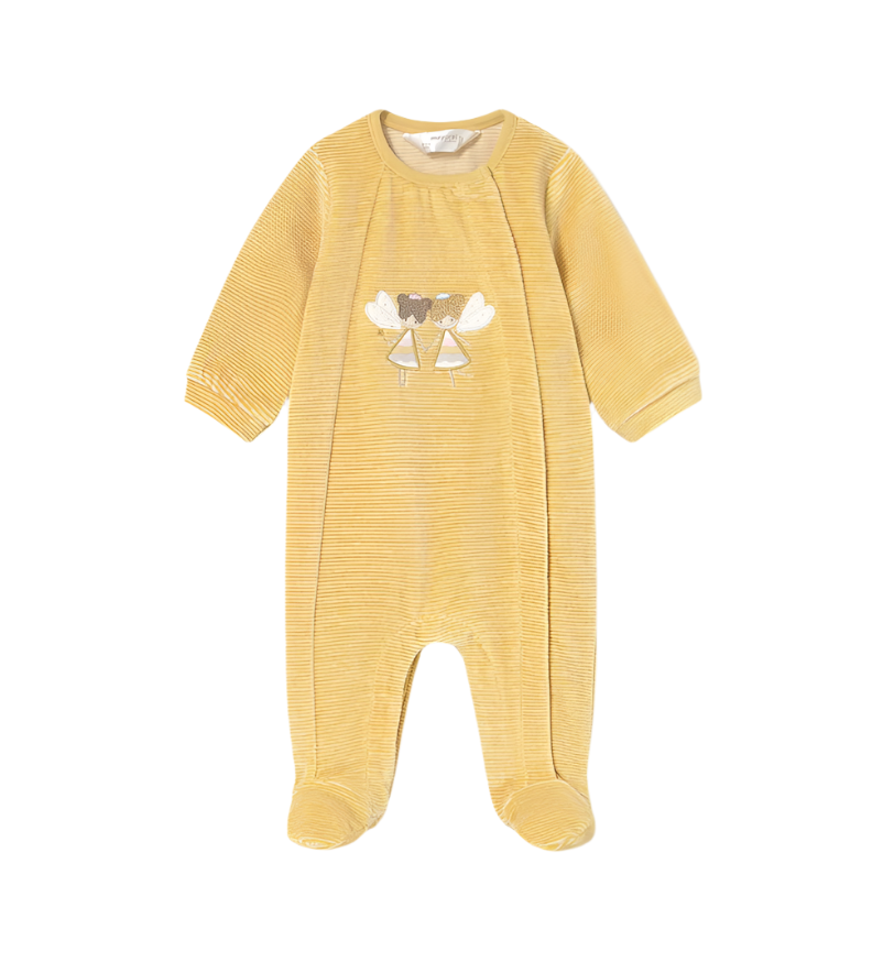 Newborn Girl Velour Footed Pajama