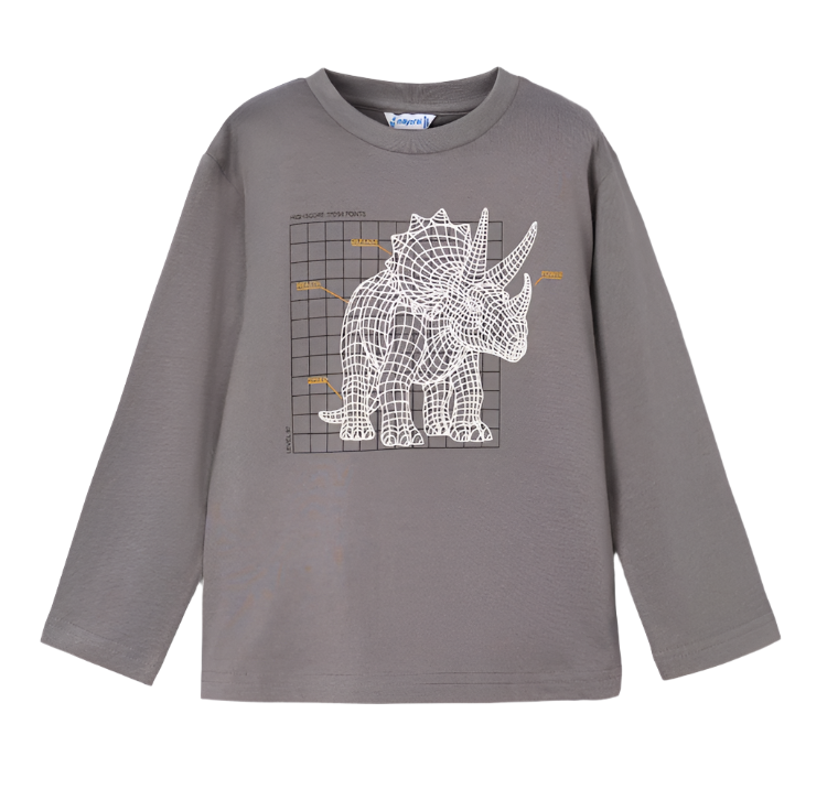Printed T-shirt with Glow in the Dark Dino