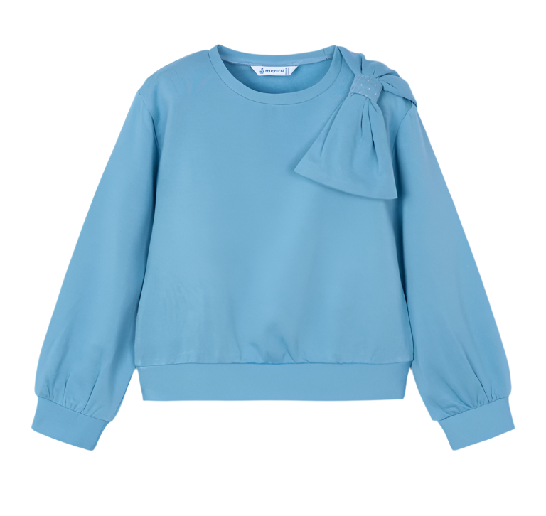 Ocean Blue Sweatshirt with Bow