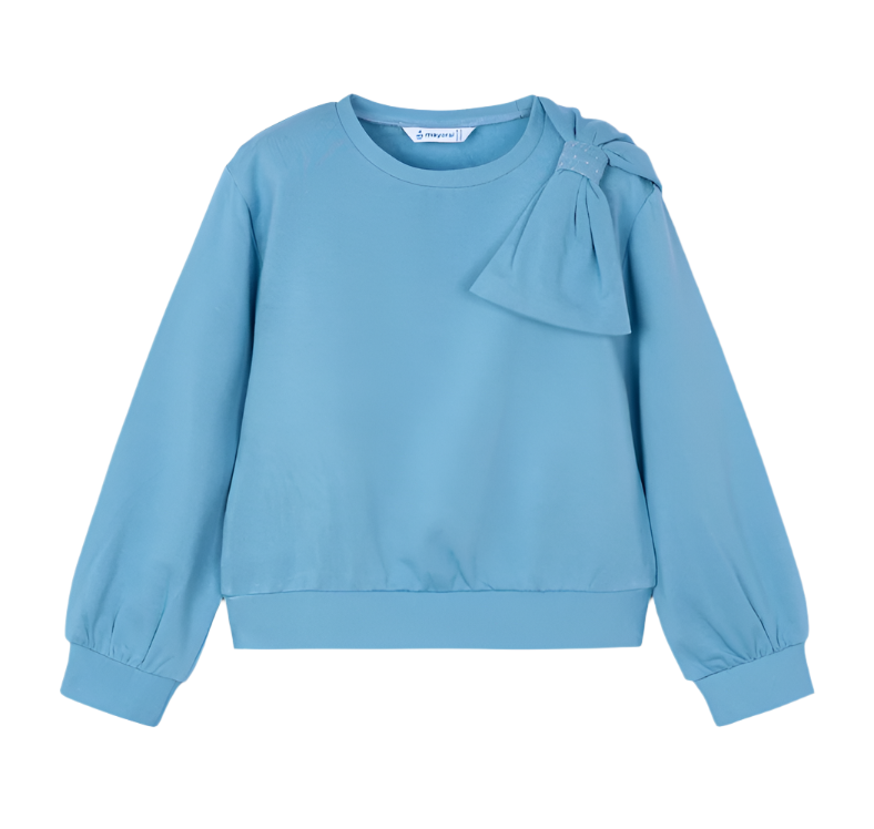 Ocean Blue Sweatshirt with Bow