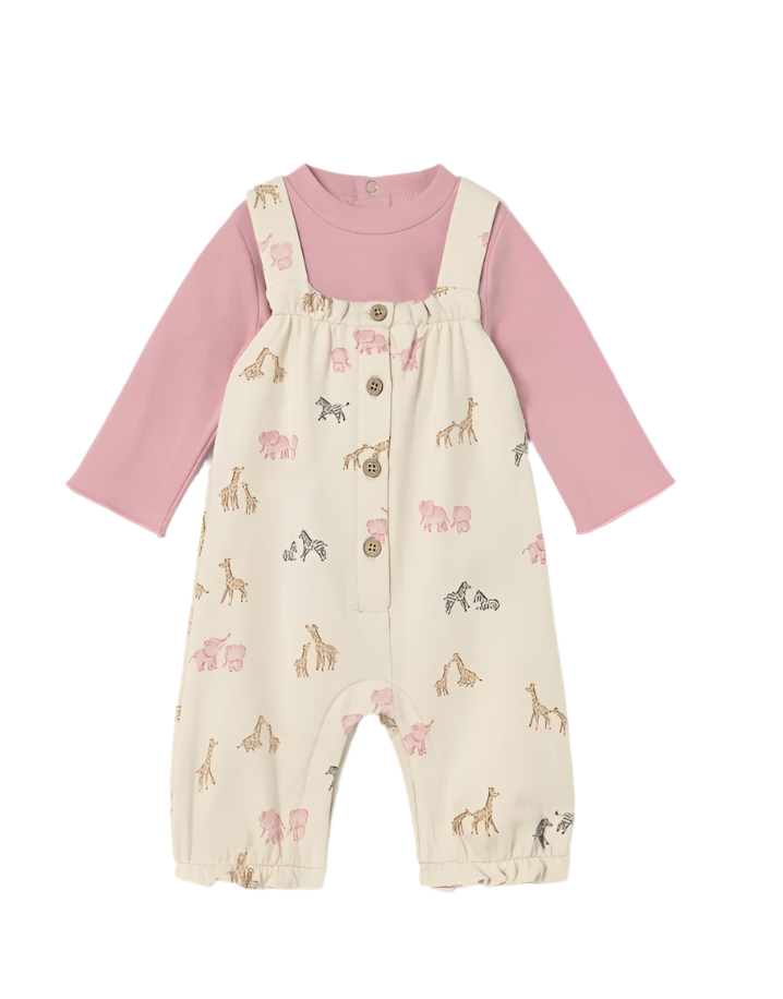 Animal Dungaree and T-Shirt Set