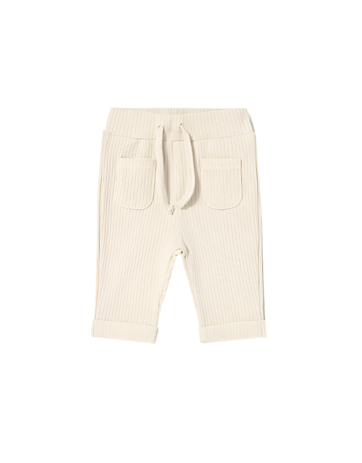 Cream Ribbed Pants