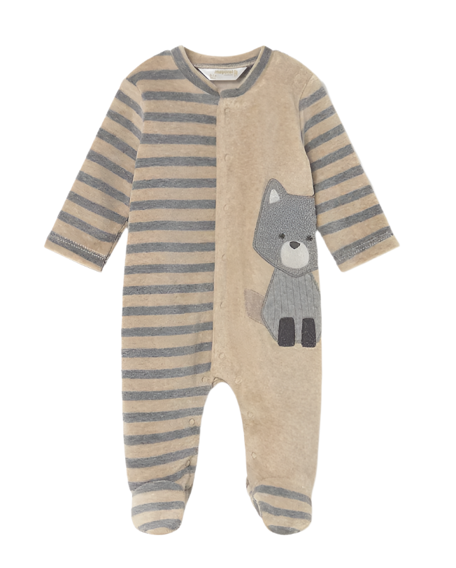Striped Fox Velour One Piece