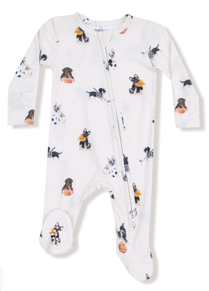 Sporty Puppies Zippered Footie