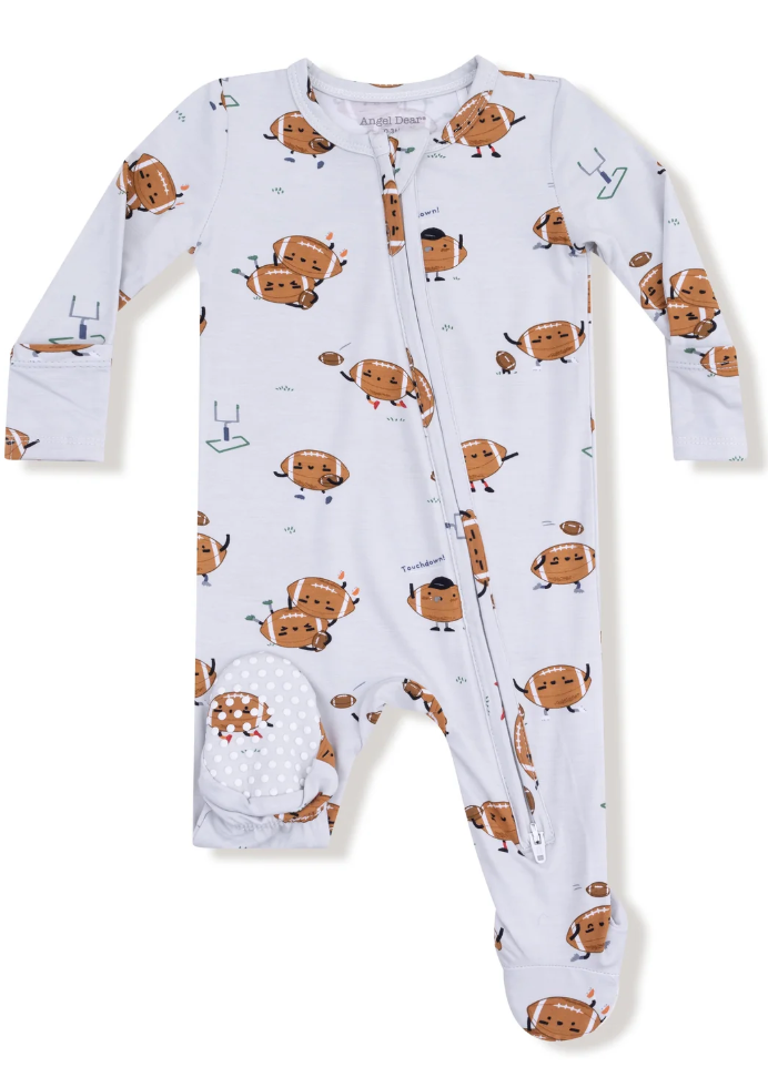 Footballs Playing Football Zippered Footie