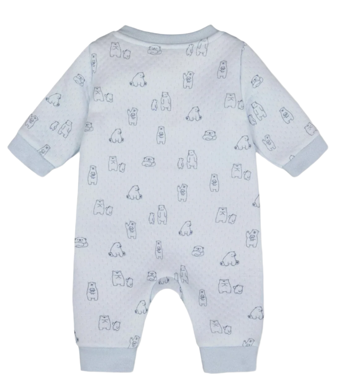 Organic Cotton One-Piece And Baby Romper Blue Bear Print