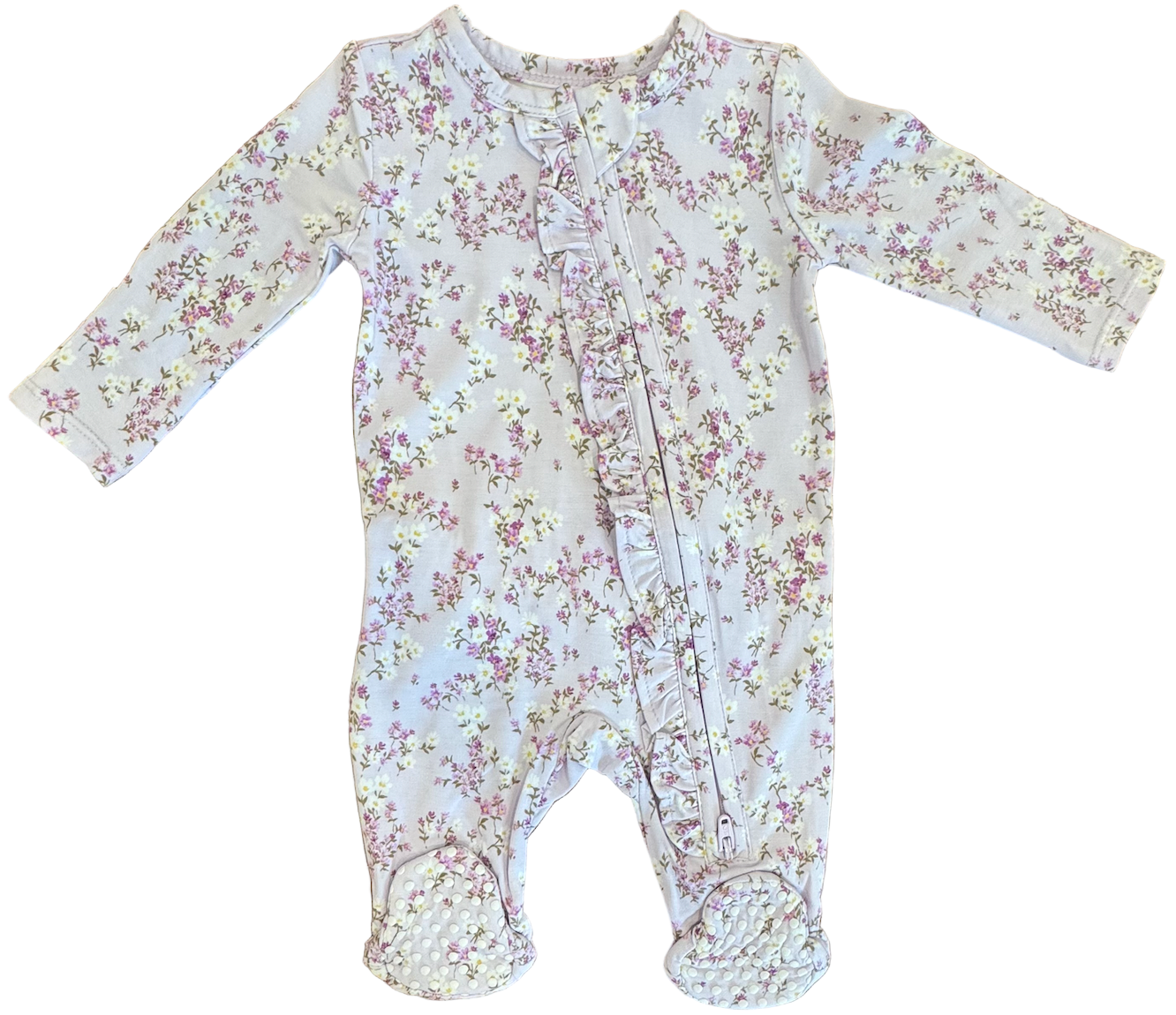 Floral Zippered Footie