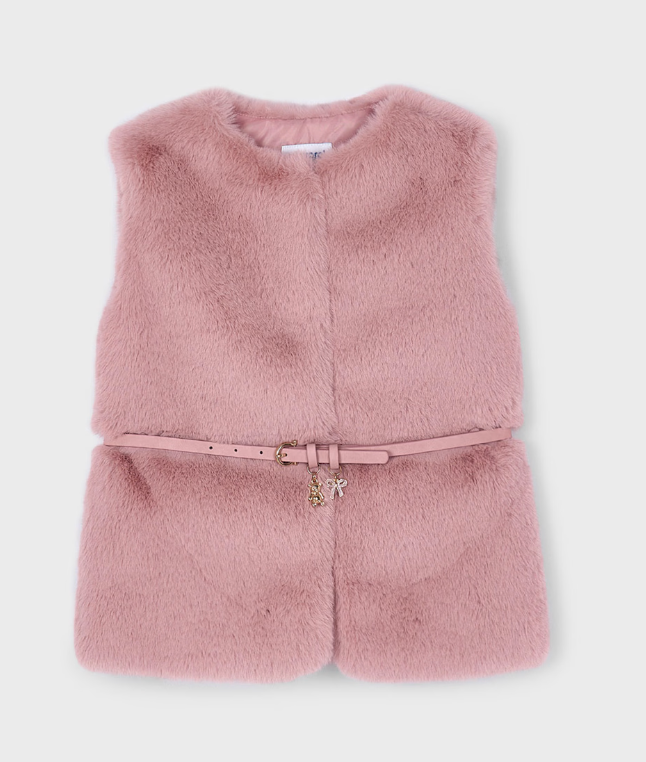 Belted Faux Fur Vest