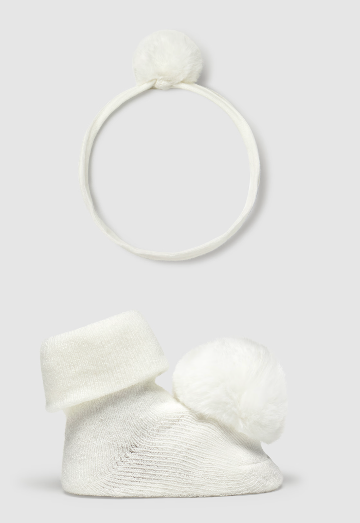Headband and Socks with Pom Pom Set