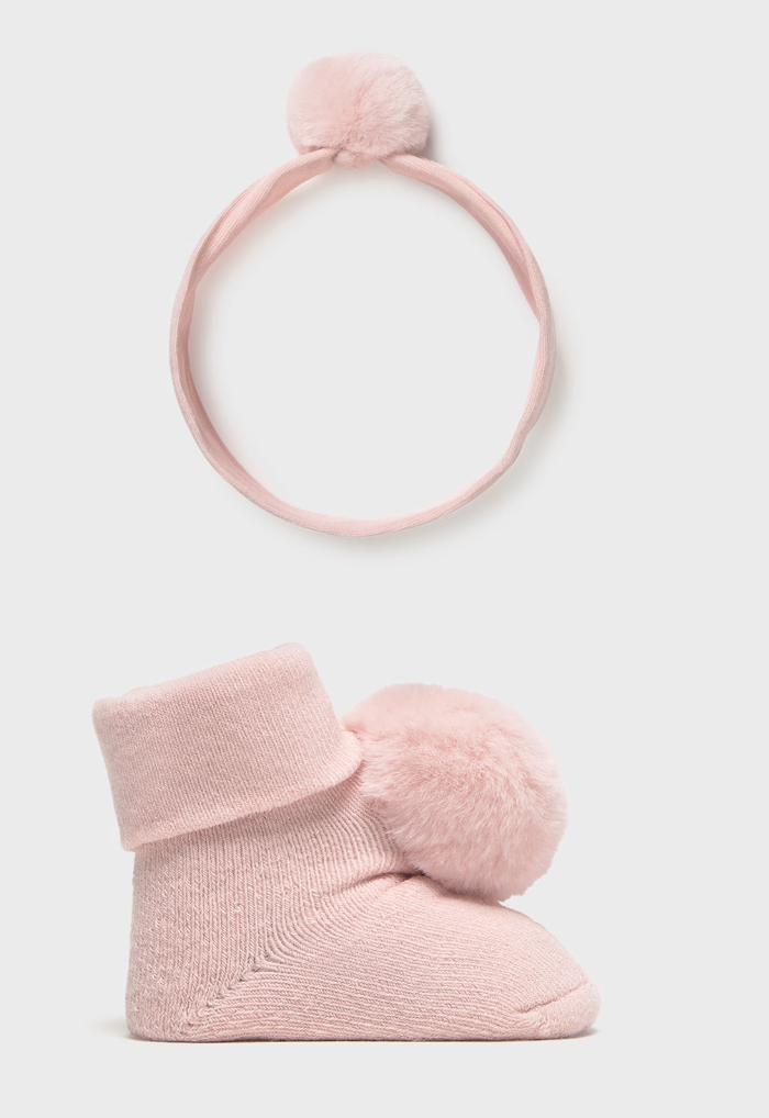 Headband and Socks with Pom Pom Set